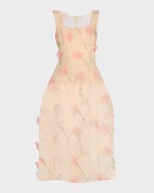 Balconette Bust Sheer Midi Dress